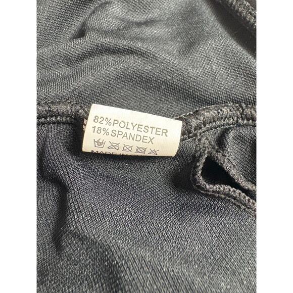 Women's Black Swimsuit Small Deep V-Neck Halter Backless Ruching One Piece - Picture 6 of 6